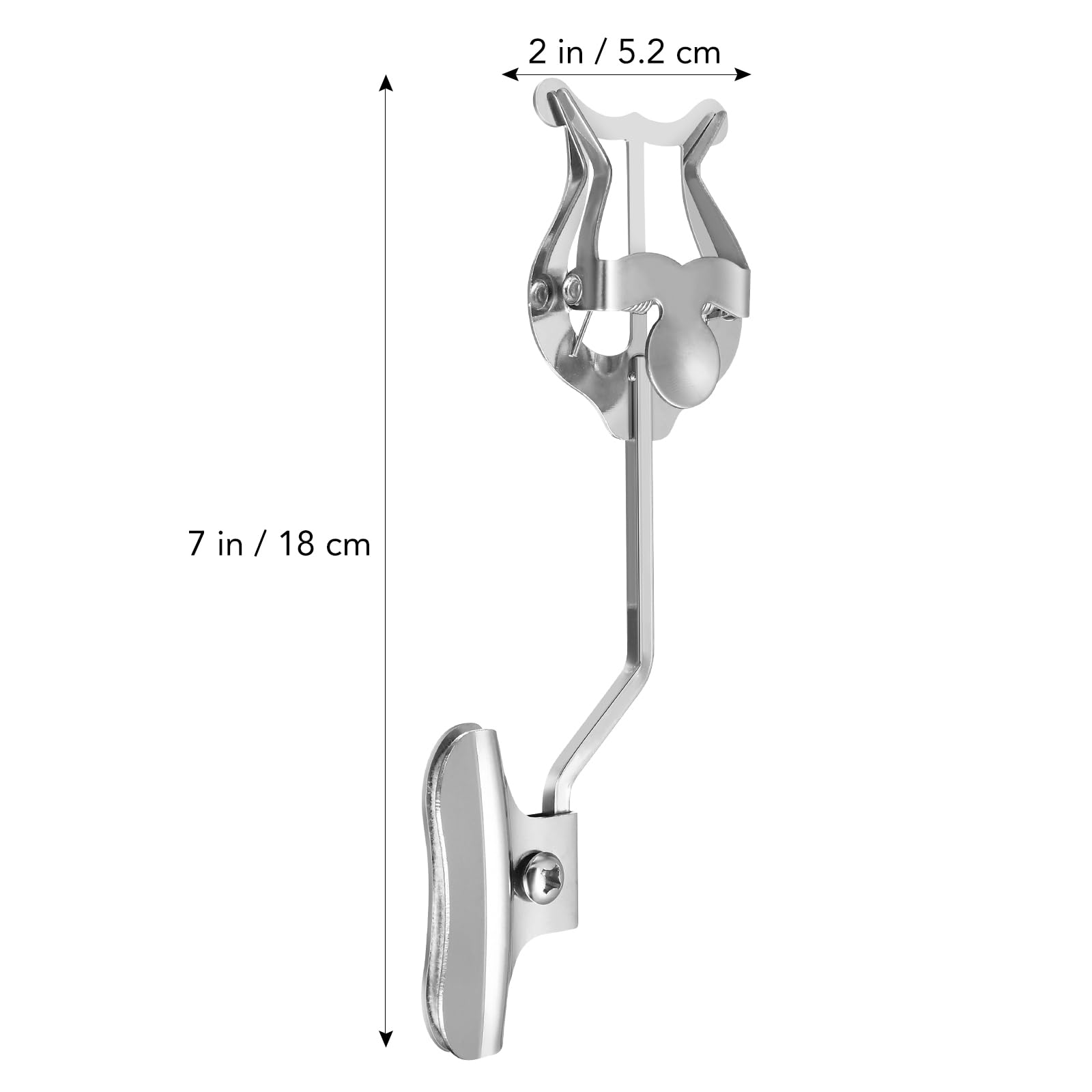 Vaguelly Marching Lyre für Posaune Metall, Clip-On Holder, Standmusik, Silber