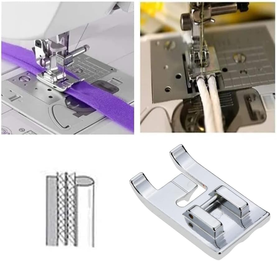 Miniatura 4 de Prensatelas de doble tubería de 0.276 in para todos los cantantes de caña baja, hermano, babylock, Janome, blanco, Juki, Janome, New Home,