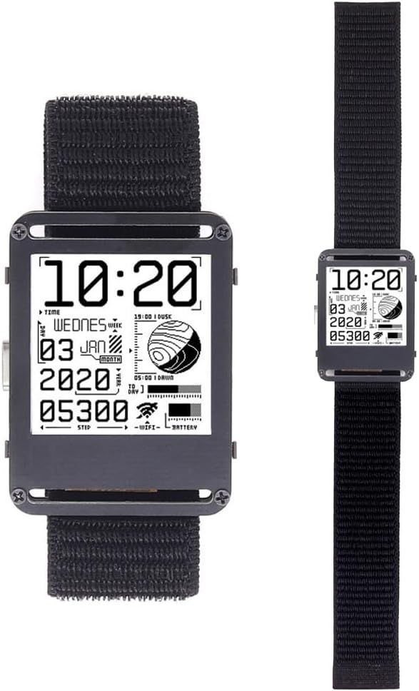 LiLiTok Watchy 2.0PLUS ESP32 Programmable Open Source Electronic Watch Smart Wearable Bracelet Ink Screen with Calendar and Alarm Multifunctional 200x200 Pixel Smart Watch (PCB housing)