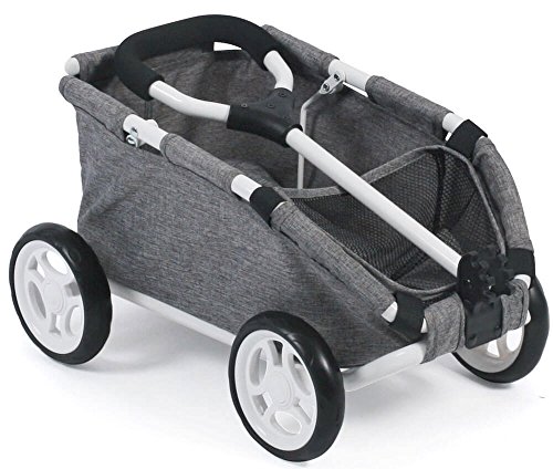 Bayer Chic 2000 660 76 Ziehwagen Skipper, Kleiner Bollerwagen für Teddys und Puppen, Jeans grau, 46 x 30 x 29 cm