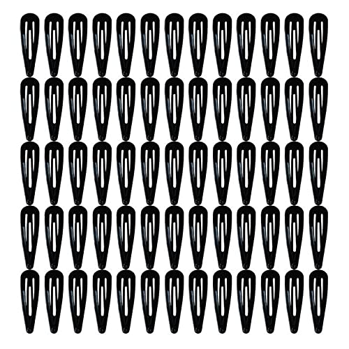 Girls Hair Clips, 60pcs 2 In" Black No Slip Metal HairPin Snap Barrettes for Women Girls Toddlers Kids Pets Accessories