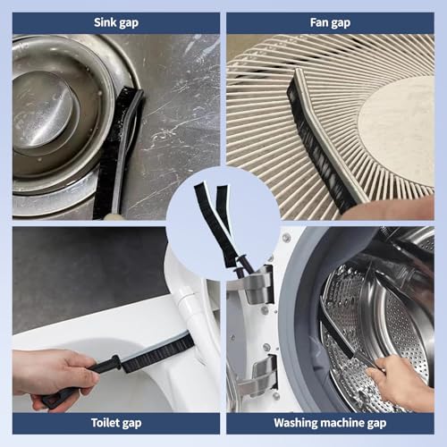 Image of 3 Sets Per Bag Crevice Cleaning Brush, Hard Bristle Crevice Cleaning Brush, for Shower, Bathroom,Kitchen,Car Gap Cleaning, Versatile Usage Brush Cleaning Tools