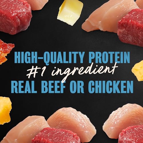 Image of Cesar Loaf & Topper Wet Dog Food, Chicken & Filet, 3.5 oz, 12 Count, 2-Pack | Real beef or chicken #1 ingredient, no fillers or added sugar, no artificial flavors, complete & balanced, easy peel trays