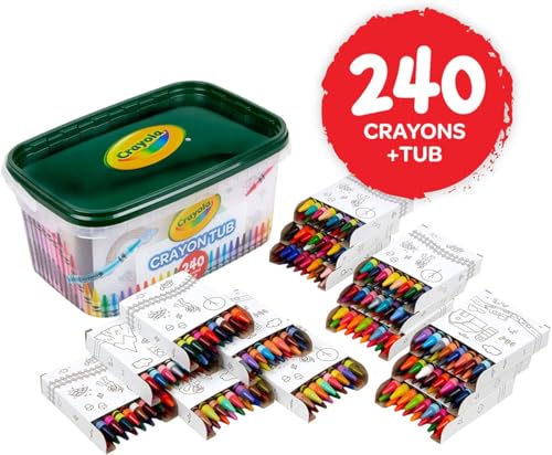 Image of Crayola Crayon Tub (240ct), Bulk Crayons for Kids, Spring Craft Supplies, Classroom Coloring Gifts for Kids & Toddlers, Ages 3+ [Amazon Exclusive]
