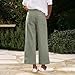 Plus Size Women's Cotton Linen Pants Wide Leg Palazzo Flowy Pant Boho Casual Business Loose Trousers Pantalones Summer Beach Cruise Outfits 2026 Fashion Slacks Green Small