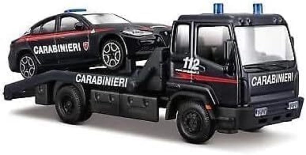 Bburago 18-31424 Tool Trolley with Alfa Romeo Giulia Carabinieri Scale 1:43 Model ijn Metal