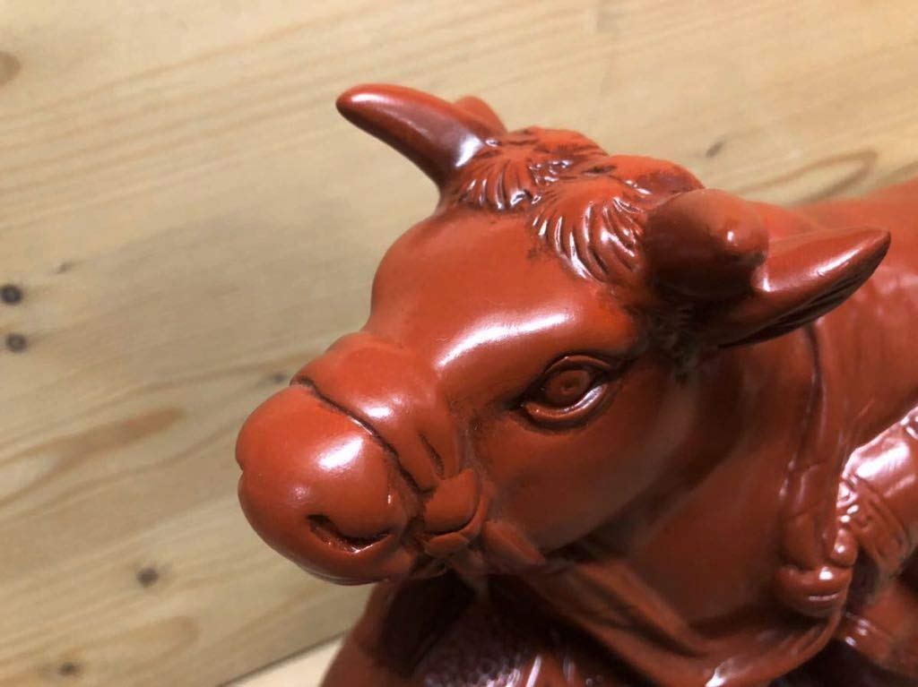 Amazon.co.jp: 常滑焼朱泥丑年干支置物1点開運＊招福当店在庫品