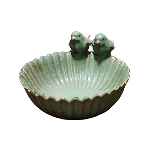  Birds Garden Design Birds Feeder Ceramic 6.3 Inch Diameter
