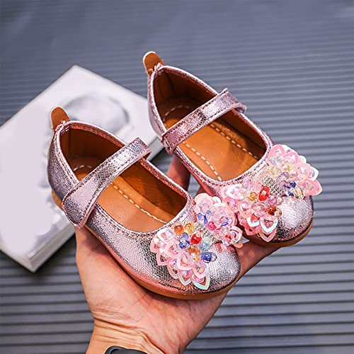 Link Shoes Girls Casual Shoes Flat Lightweight Colorful Bow Cute Shiny Dress Shoes3