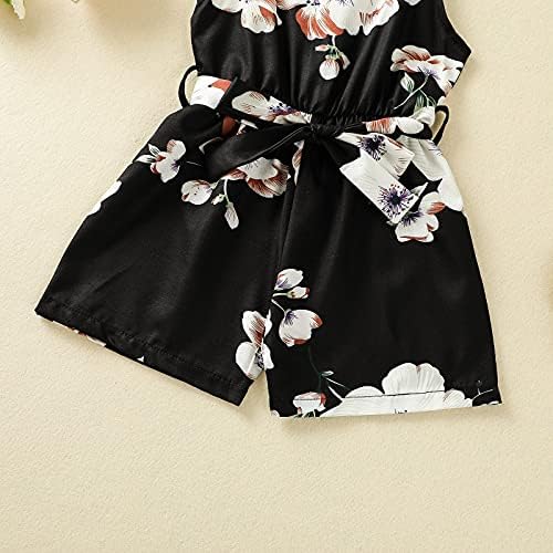 Donasty Jumpsuit Kinder Baby Ärmellos Sommer Blumen kurz Overall