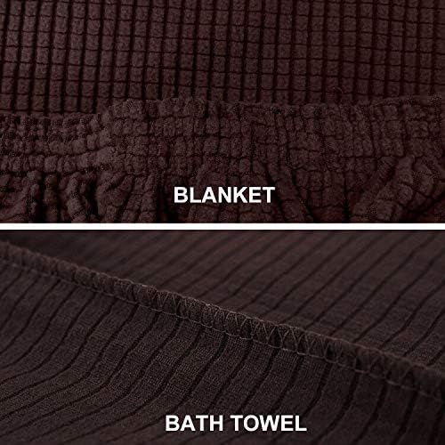 NORTHERN BROTHERS Dining Chair Covers-Stretchable Dining Room Chair Covers Set of 6 Parsons Chair Slipcover, Chocolate