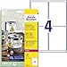 Produktbild AVERY Zweckform L4774-20 Wetterfeste Folienetiketten (80 Klebeetiketten, 99,1x139mm auf A4, extrem stark selbstklebend, wasserfest, strapazierfähig, bedruckbare Outdoor Klebefolie) 20 Blatt, weiß