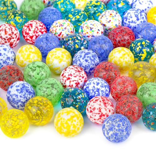 LovesTown 60PCS Colorful Marbles Bulk, for Kids Marlbes Games, 5/8inch
