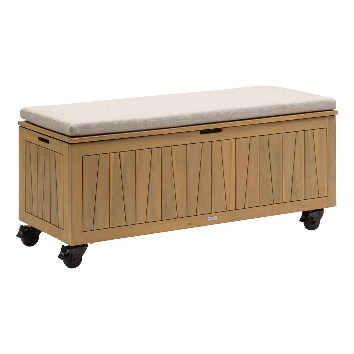 HESPERIDE - Coffre de rangement 210l avec assise lodgia beige acacia