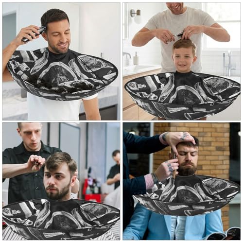 Capa de peluquería profesional impermeable con peine accesorio para cortar y teñir 6