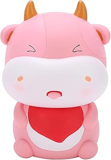 Piggy Bank,Money Bank, Piggy Bank Cute Cartoon Calf Vinyl Wearâ€‘Resistant Detailed Carving Coin Bank for Kids Gifts Toys for Gifts Home Decor, Best Christmas Birthday
