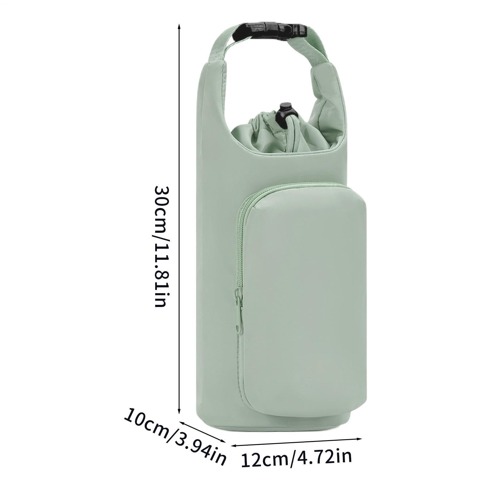 Wasserflaschenhalter mit Gurt, verstellbare isolierte Tasche mit Kordelzug mit Tasche, Wasserflaschenriemen, für Fitnessstudio, Wandern, Reisen, Outdoor, Strand, Büro, Schule, Auto, Kreuzfahrt