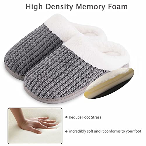 Image of YALOX Slippers for Womens Warm Memory Foam Anti-Slip House Shoes Comfortable Cotton Slippers Home Bedroom Shoes Indoor & Outdoor