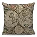 WONDERTIFY Funda de cojín con diseño de mapa del mundo, diseño de escena interesante decorativa, funda de almohada para sofá, 45 x 45 cm