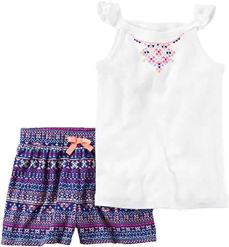 Carter's Baby Girls' 2 Piece Printed Tank Top and Geo Printed Shorts Set 24 Months