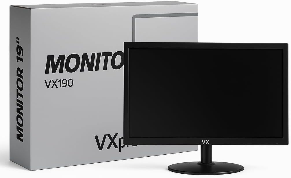 Monitor VXPRO LED 19 Polegadas HD+, HDMI/VGA, 5ms, Ângulo de Visão 170°, Bivolt