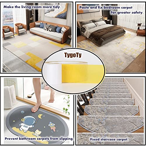 Double Sided Carpet Rug Stick Heavy Duty Tape For Hardwood Floors,Residue Free Anti Slip 2 Sided Rug Grippers Pad Tape For Area Rugs,High Adhesive And Removable 2 Inch X 10 Yards #TOP2