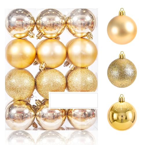 Esferas, Toy Sugarzoon 24 Piezas Esferas de Navidad, Bolas de Navidad Grandes 6cm, Bolas de Navidad Pintadas, Adornos para árboles de Navidad, Decoración de Bodas y...