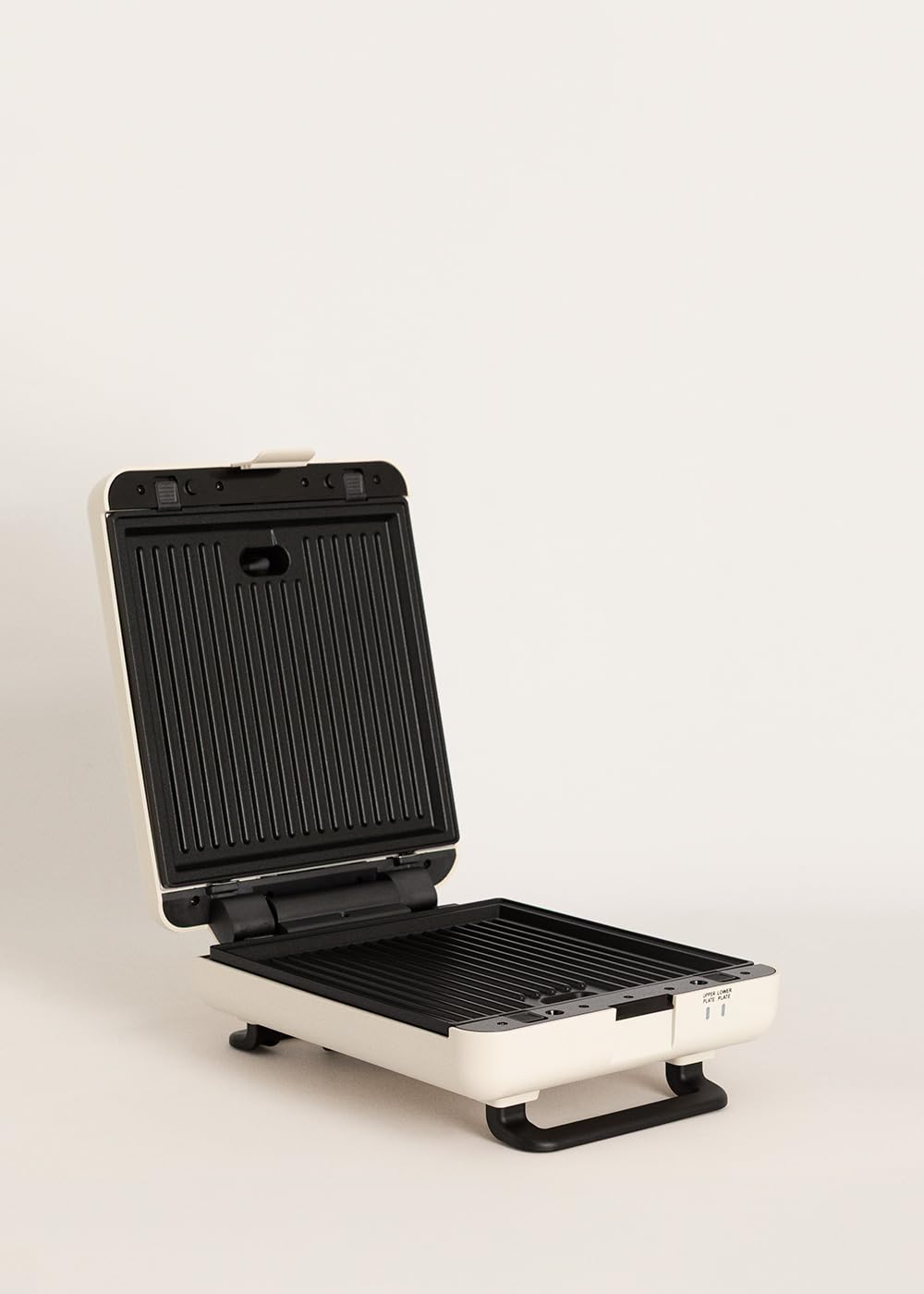 CREATE/STONE STUDIO Sandwichtoaster Vierfach-Waffeleisen Cremeweiß 1600W 4 Scheiben Antihaftbeschichtung 180°-Öffnung