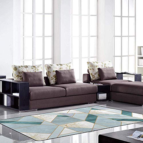 Tapis géométrique marbre bleu 183 x 122 cm moderne - 4