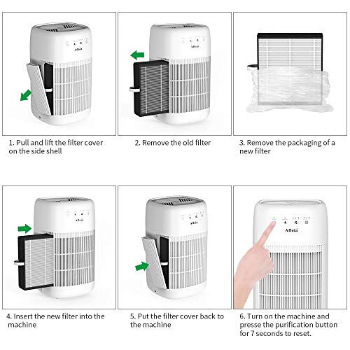 Afloia Air Purifier/Dehumidifier in One (1000ml),HEPA Filter, Touch Control, Quiet Air Cleaner for Smokers, Allergies and Pets, Dehumidifier for Room, Bedroom and Basements