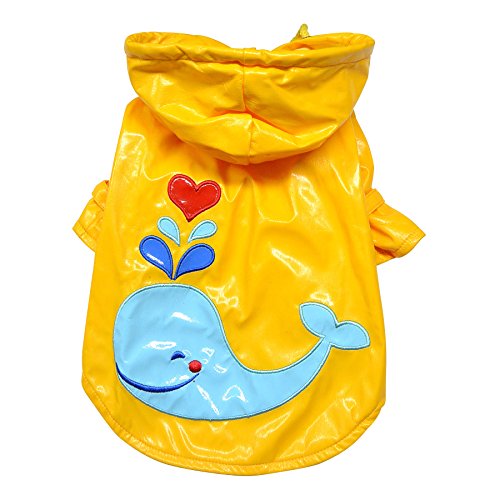 Dog/Puppy Splashing Whale Waterproof Jacket/Raincoat/Rain Gear/Rainwear With Cotton Lining For Small Breeds (X-Large) #TOP1