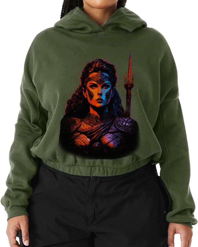 Beautiful Cinched Bottom Hoodie - Cool Graphic Women’s Hoodie - Digital Art Hooded Sweatshirt