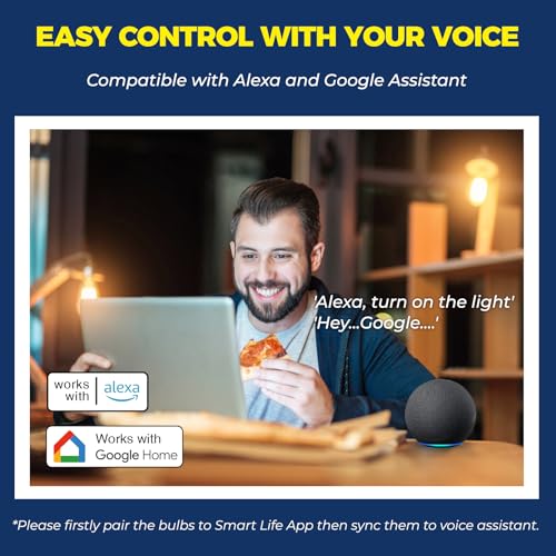 Lightinginside E12 Smart Light Bulbs 60W Equiv., Work with Alexa/Google Home/SmartLife, 500LM 6W RGBCW Candle Candelabra LED Bulbs, No Hub Required, 2.4G WiFi & BLE Chandelier Bulb, ETL Listed, 5PCS by Lightinginside - Image 3