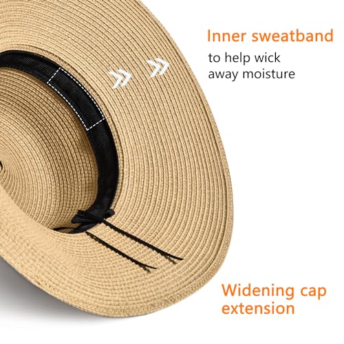 Image of Beach Hats for Women - Beach Hat Womens UPF 50+ | Packable Sun Hat Women Roll Up, Wide Brim Straw Hat for Women