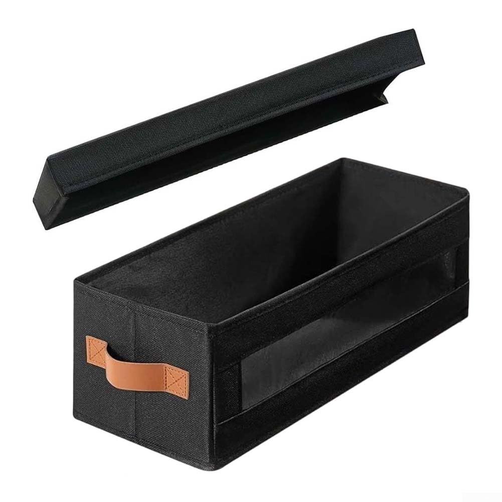 Contenitore CD Impilabile con Finestra, Scatola DVD in Stoffa per 148 Jewel Case, Organizzatore Pieghevole per Ufficio e per casa, Dimensioni 40x15.5x13.5cm