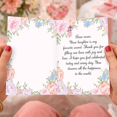 Image of Party Propz Greeting Card for Mothers Day - 1 Pc Floral Printed Card with Envelope, Mothers Day Gift for Mom, Mother's Day Card for Gift (Cardstock)