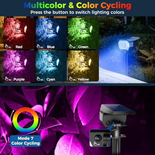 Peasur Solar Spot Lights Outdoor Color Changing, Halloween RGB Spotlights by Peasur - Used condition - Image 2