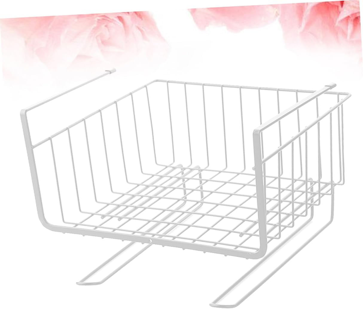 2pcs Cabinet Partition Rack Simple under Table Storage Shelf for Kitchen Organization White Layered Rack Heavy Duty for Maximizing Cabinet Space Pack