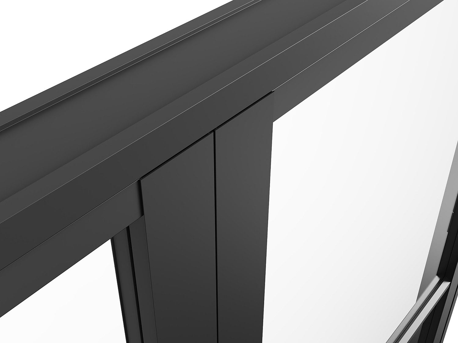 Vente-unique - Blocco porta reversibile a due battenti H204 cm x L146 cm in Alluminio e Vetro temperato - MASERU