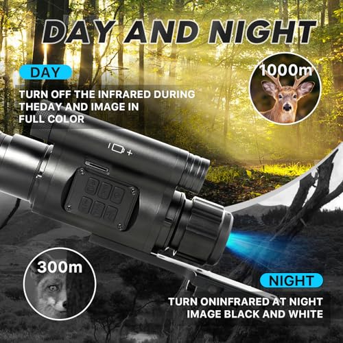 Night Vision Scope,Infrared 850nm,1920X1080 Resolution,4 IR Illumination Levels,Night Vision Monocular, Infrared Hunting Scopes for Night Viewing