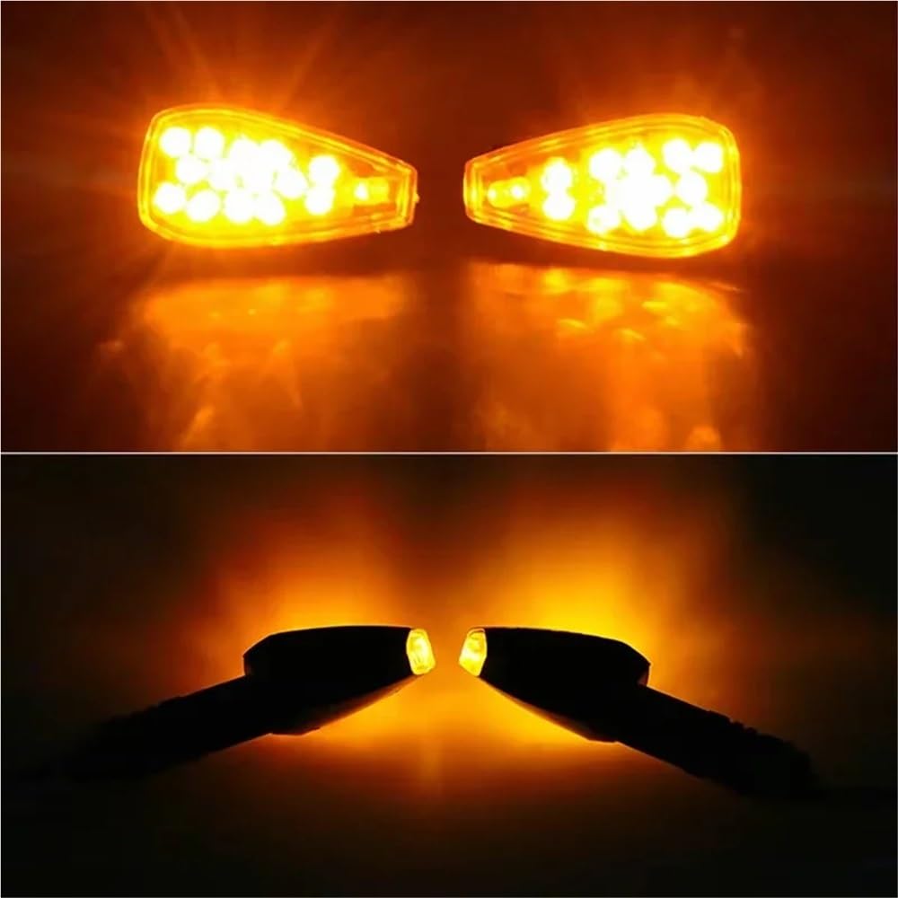 Faro Posteriore Stop Running Luci di direzione per motocicletta da 12 V, 14 LED, luce ambra, indicatore posteriore, segnalazione per