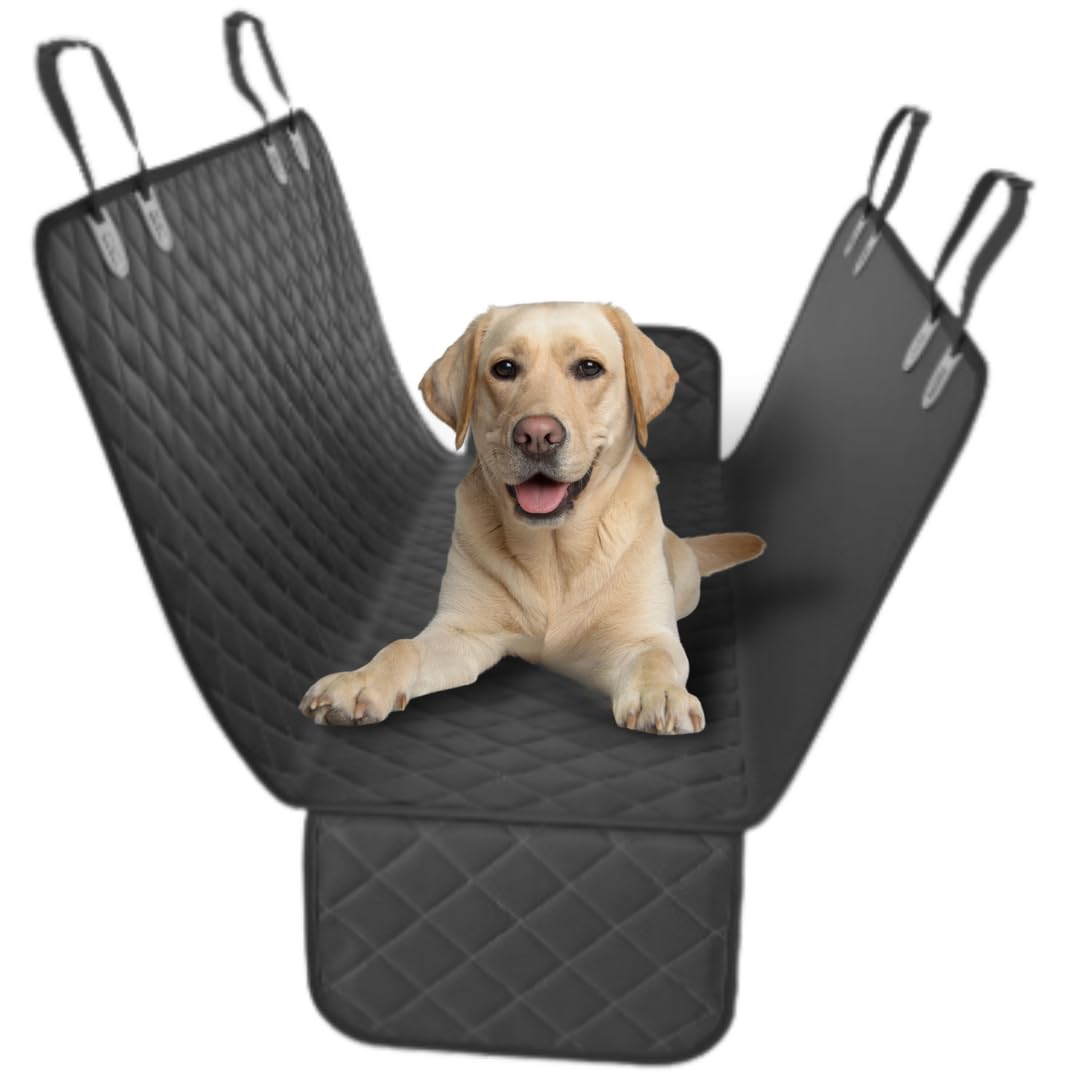 Doggie World Dog Car Seat Cover for Back Seat for XL Cars, SUVs & Trucks - Durable Car Cover Protector for Dogs, Nonslip Backseat Dog Hammock,