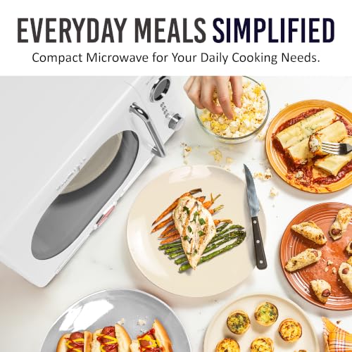 Nostalgia Retro Compact Countertop Microwave Oven - 0.7 Cu. Ft. - 700-Watts with LED Digital Display - Child Lock - Easy Clean Interior - White - image 7