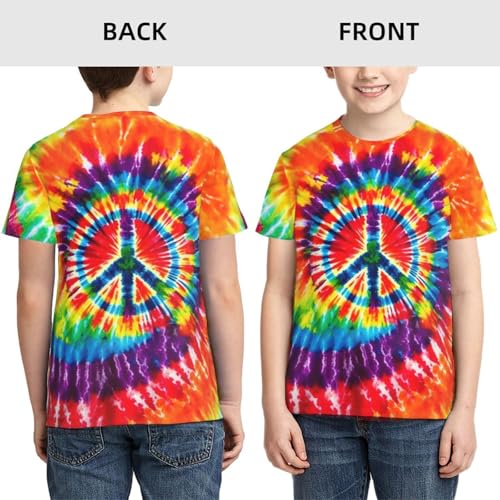 Image of Big Kids Tie Dye Shirt for Boys Girls Short Sleeve Hippie Tshirt Senior Tee