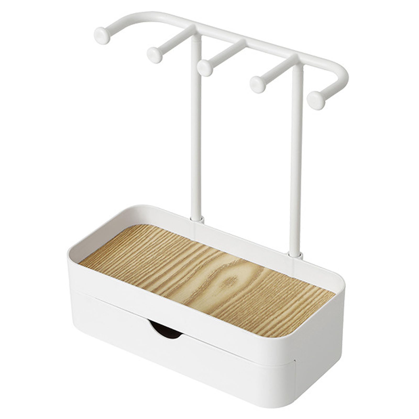 Risipu White Jewelry Storage Box,Necklace Holder,Hanging Rack For Necklaces,Earrings,Keys,Small Items Shelf,Jewelry Storage Display Rack,Storage Box (White)