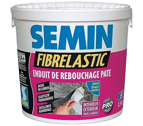 SEMIN Enduit de Rebouchage Élastique Fibrelastic 1,5kg – Fissures...