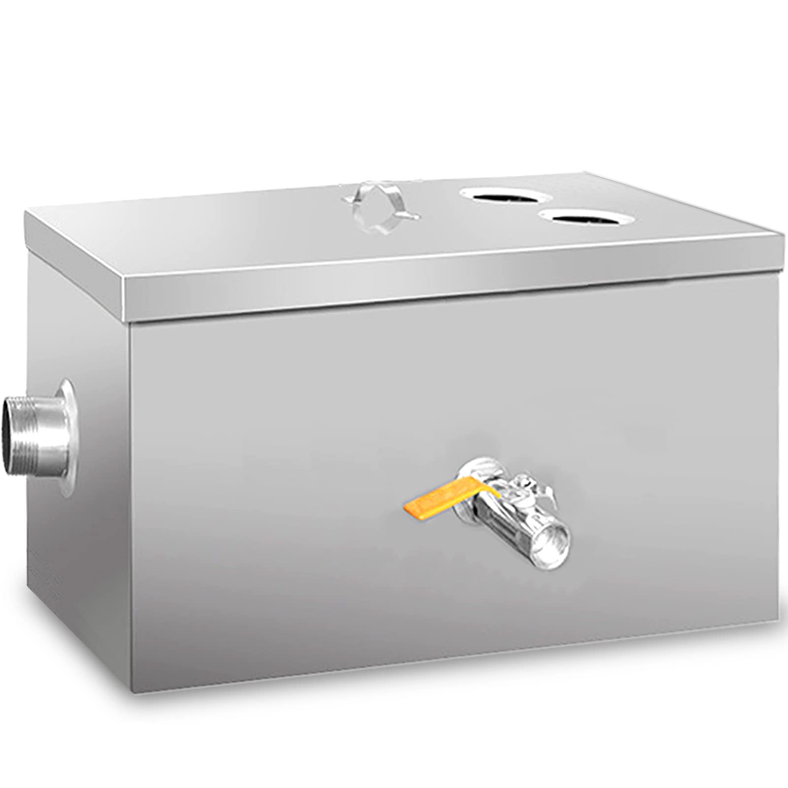 Interceptor de Trampa de Grasa de Acero Inoxidable, Separador de Grasa de Bajo Fregadero para Tratamiento de Aguas Residuales, Trampa de Grasa Comercial para Cocina y Restaurante(Size:35 * 25 * 25cm)