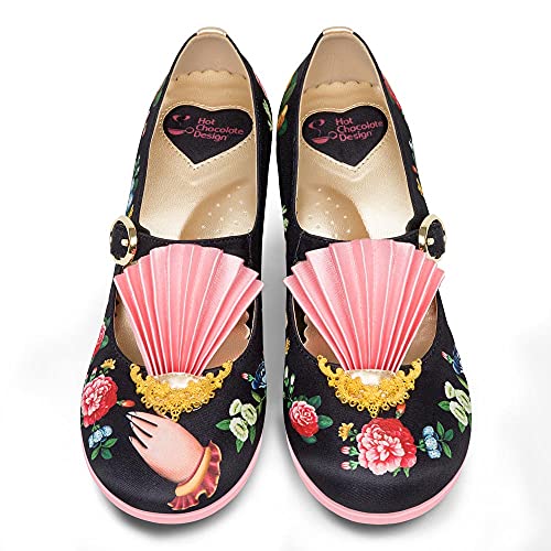 Image of Hot Chocolate Design Artistic Women's Mid Heel Strap Pumps | Block Heel Design, Vegan Faux-Leather Upper, Padded Footbed, Buckle Closure, Occasion Pumps for Women