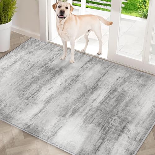 COMSLE Indoor Door Mat, Washable Front Door Mat for Entrance, 32x48, Gray
