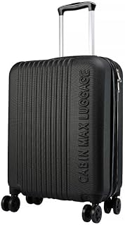 Cabin Max 55x40x20cm Velocity Suitcase 4 Wheel Luggage Cabin Bags 55 x 40 x 20 Suitable for Ryanair, Easyjet, Jet 2 Paid Carry On (Black)